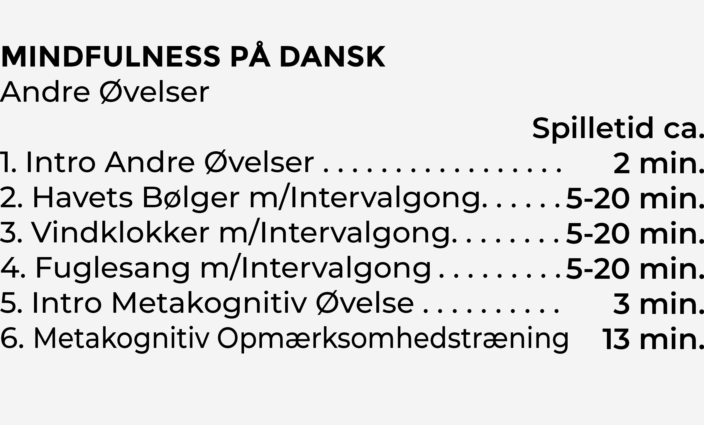 Indhold Andre Øvelser